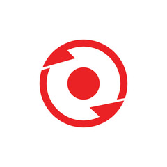 circle geometric rotation arrow center logo vector