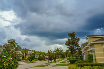 Obraz premium House Magnolia denudata tree, and thunder storm, taken in Florida