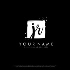 J R JR initial square logo template vector