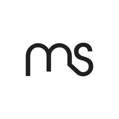 letter ms loop simple geometric logo vector