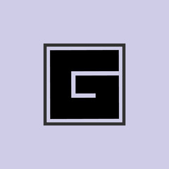 letter g square geometric logo vector