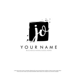 J O JO initial square logo template vector