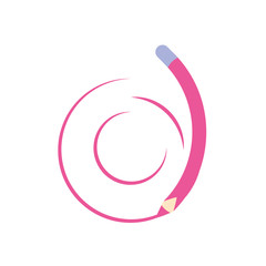 pencil color pink school supply isolated icon