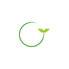circle green plant rotation logo vector