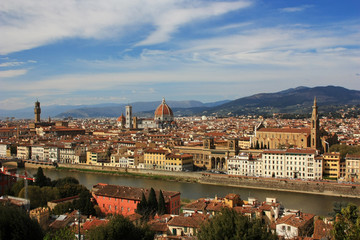 Panorama of the medieval city of Florence, Italy