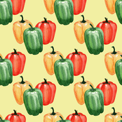 Watercolor background image of Fresh peppers