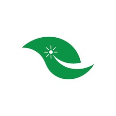 geometric leaf sun symbol logo vector