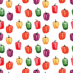 Watercolor background image of Fresh peppers