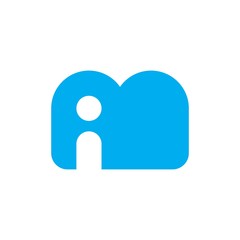 letter mi simple cute design logo vector