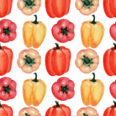 Watercolor background image of Fresh peppers