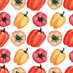 Watercolor background image of Fresh peppers