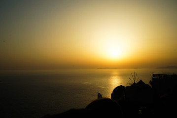 sunset in Santorini island