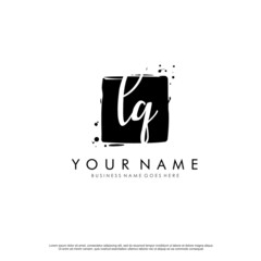 L G LG initial square logo template vector