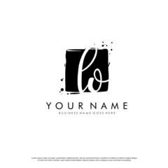 L O LO initial square logo template vector