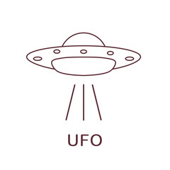 UFO vector icon. Alien space ship. World UFO day.