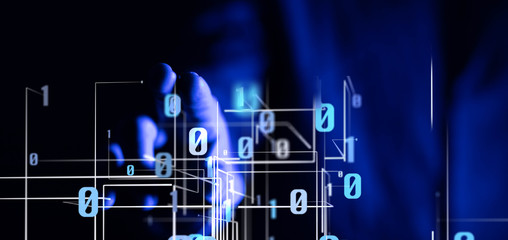 Digital Network and data concept