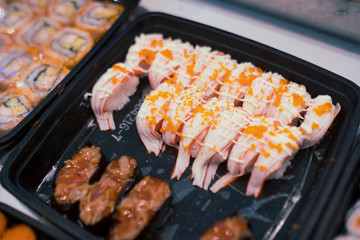 suchi for sell in the supermarket, Suchi is Japanese national food popular throughout the world