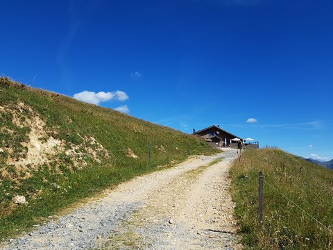 Chemin de montagne et refuge 