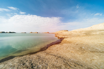 Water Yardang landform Geopark at Qinghai China
