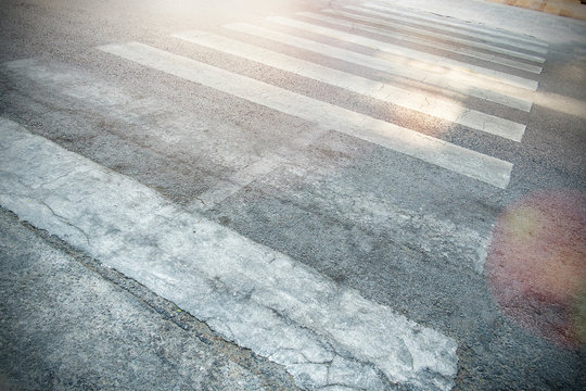 pedestrian pathway on a street crossing