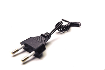 black wire isolated on a white background abstraction.