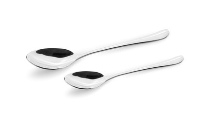 silver spoon isolated on white background