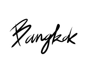 Bangkok City calligraphy isolated on white. Great for t-shirts or poster. 