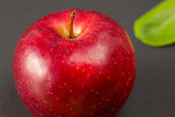 Apple closeup in a studio shot with macro lens.