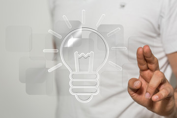  touching light bulbs, new ideas with innovative technology and creativity.