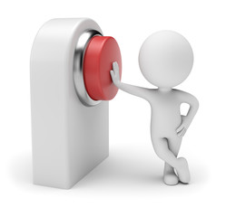 3D Small People - Pushing Red Button