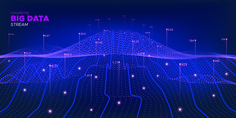 Big Data Analytics. Pink Neon Matrix 