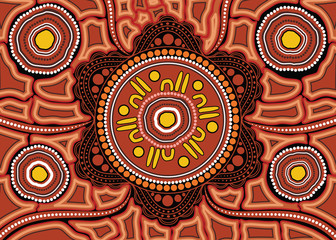 Illustration based on aboriginal style of background.