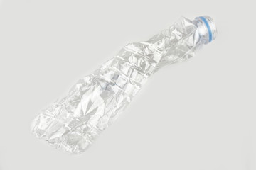 Plastic bottle waste on white background