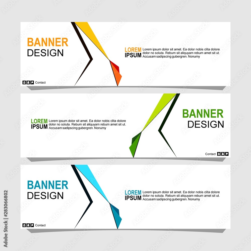 Sticker vector abstract design banner web template.