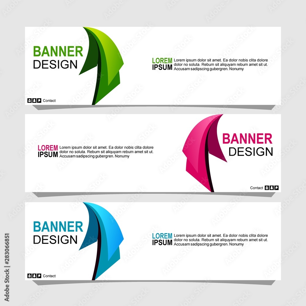 Sticker vector abstract design banner web template.