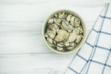 Raw fresh oysters