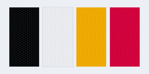 Colorful blank banners with honeycomb textures