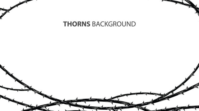 Abstract blackthorn horror with thorns background