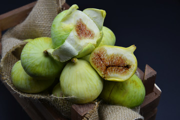 organic figs on black background