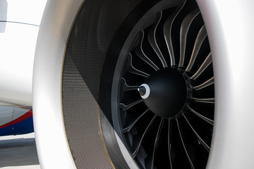 Airbus A320 NEO engine. Modern aircraft. CFM Leap-1A engine. Airplane engine. Aircraft engine...