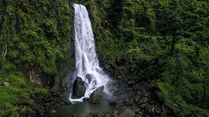 Fototapeta na wymiar Trafalgar Falls in the Green Mountains, Dominic island