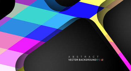 geometric vector background overlap layer on black space for text and background design