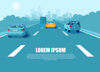 Vector of a city transport driving on a highway