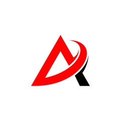 simple typography triangle A with Swoosh vector logo