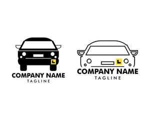 Fototapeta premium Set of Learner driver car icon vector illustration logo template