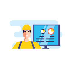 Isolated avatar of professional worker design