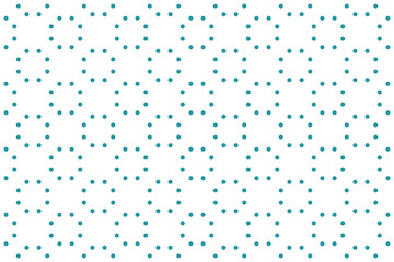 Seamless pattern. White background, turquoise dot, point shapes.