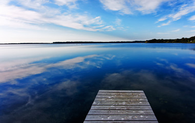 Urbino lake in eastern coast of Corsica