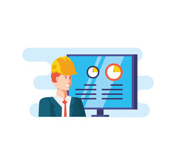 Isolated avatar of professional worker design