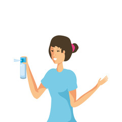 Isolated woman cartoon cleaning design